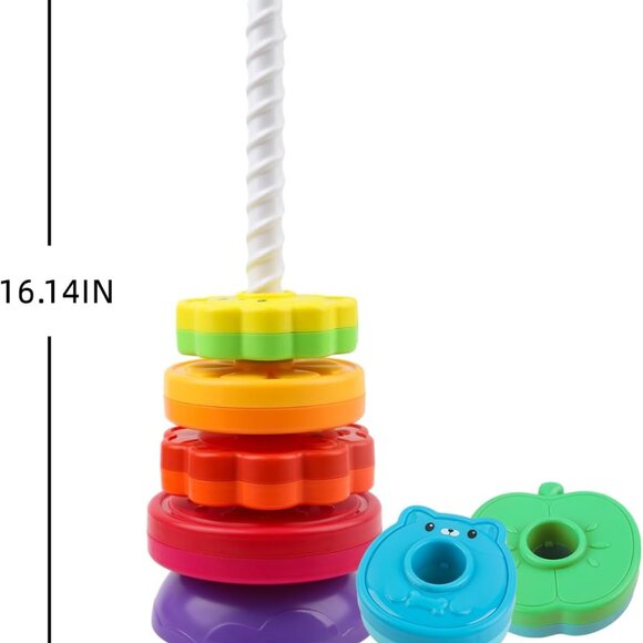 Baby Spinning Stacking Toys for Toddlers Ring Stacker(1 Set) - Picture 8 of 10